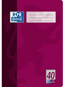 Oxford Schulheft A4 · Lineatur 40 (kariert 5 mm mit Rahmen) · 90 g/m² ·16 Blatt
