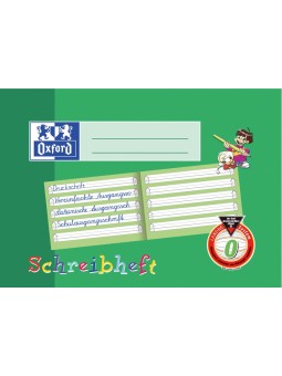 Oxford Schreibheft A5 quer · Lineatur 0 (mit Häuschen) ·90 g/m² 16 Blatt