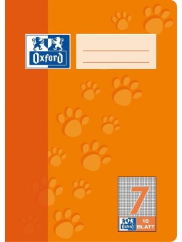 Oxford Schulheft A5 · Lineatur 7 (kariert 7 mm) · 90 g/m² · 16 Blatt