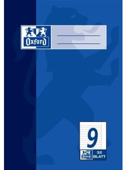 Oxford Doppelheft A5 · Lineatur 9 (liniert mit Rand rechts) · 90 g/m² · 32 Blatt