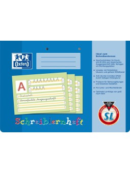 Oxford Schreiblernheft A4 quer · Lineatur SL (farbige Mittellinie) · 90 g/m²