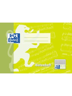 Oxford Notenheft A5 quer · Lineatur 14 · mit Hilfslinien · 90 g/m² · 8 Blatt
