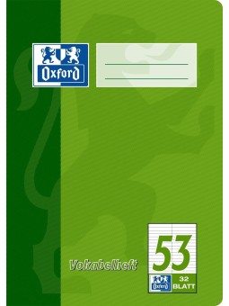 Oxford Vokabelheft A5 · Lineatur 53 (2 Spalten) · 90 g/m² · 32 Blatt