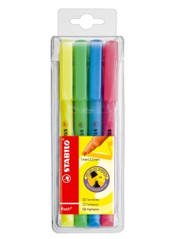 STABILO® Textmarker STABILO® flash® · Etui mit 4 Stiften