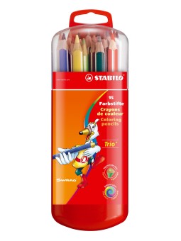 STABILO® Dreikant-Buntstift STABILO® Trio® dick · Kunststoffetui mit 15 Stiften
