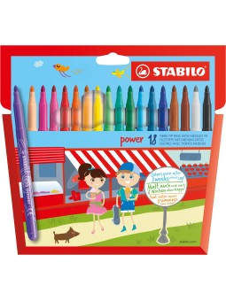 STABILO® Filzstift STABILO® power · Kartonetuii mit 18 Stiften