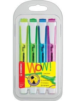 STABILO® Textmarker STABILO® swing® cool · Kunststoffetui mit 4 Stiften