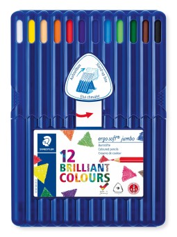 STAEDTLER® Buntstifte ergo soft® jumbo Farbstift · 4 mm · aufstellbare Box mit 12 Farben