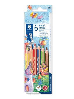 STAEDTLER® Farbstift Noris Club® jumbo dreikant · 128 NC6 · 4 mm · Kartonetui mit 6 Farben
