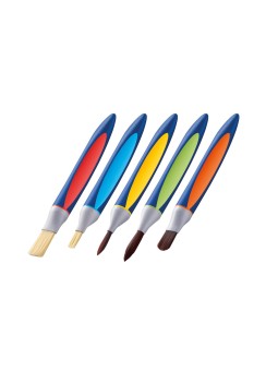 Pelikan Schulpinsel Starter-Set Mit 5 Pinseln · Borstenpinsel Gr. 6+12 · Haarpinsel Gr. 6+10 · Katzenzungenpinsel Gr. 10