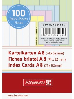 BRUNNEN Karteikarten A8 liniert sorot 100St