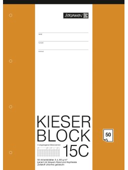 BRUNNEN Kieserblock 15C · kariert · 50Bl