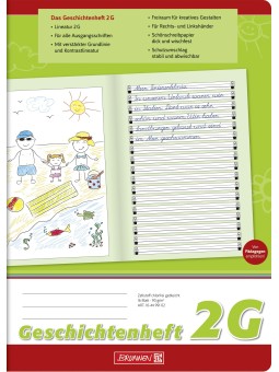 BRUNNEN Geschichtenheft A4 · Lineatur 2G · 80 g/m² · 16 Blatt