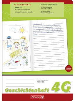 BRUNNEN Geschichtenheft A4 · Lineatur 4G · 80 g/m² · 16 Blatt
