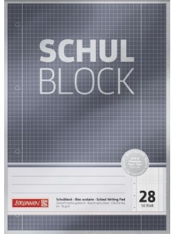 BRUNNEN Schulblock · DIN A4 · Lineatur 28 · 50 Blatt · Premium