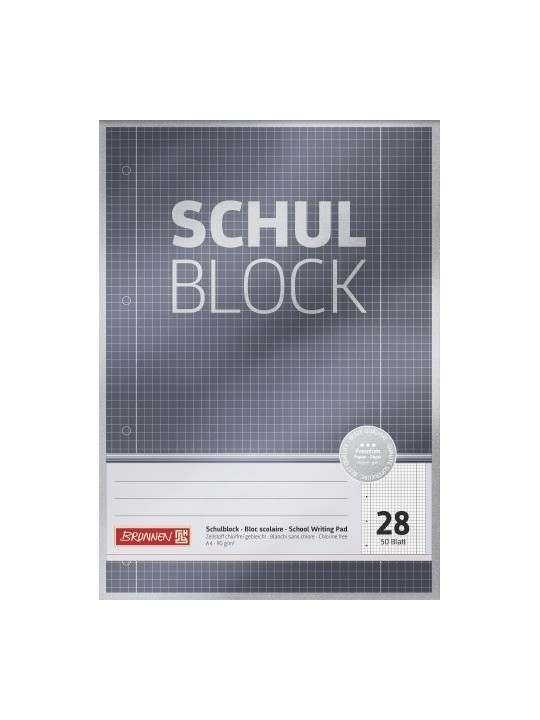 BRUNNEN Schulblock · DIN A4 · Lineatur 28 · 50 Blatt · Premium