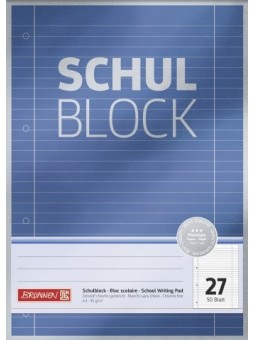 BRUNNEN Schulblock · DIN A4 · Lineatur 27 · 50 Blatt · Premium