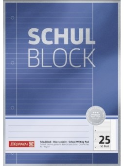 BRUNNEN Schulblock · DIN A4 · Lineatur 25 · 50 Blatt · Premium