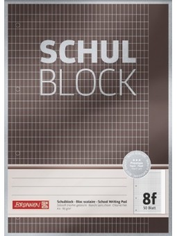 BRUNNEN Schulblock · DIN A4 · Lineatur 8f · 50 Blatt · Premium