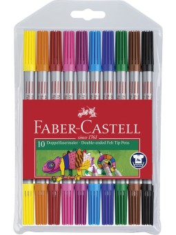 Faber-Castell Doppelfasermaler · dünne und dicke Spitze · 10 Farben