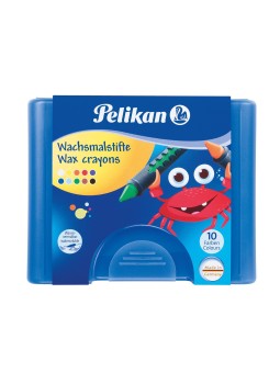 Pelikan Wachsmalstift  655/10 · mit Schiebehülse ·  Box mit 10 Stück + 1 Schaber