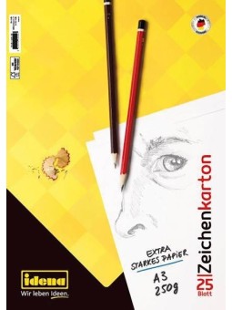 idena Zeichenkarton DIN A3 · 250 g/m² · 25 Bogen
