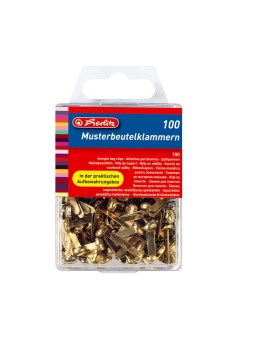 Herlitz Musterbeutelklammer · 100 Stück · Rundkopf · messingfarben