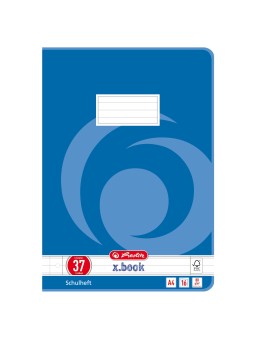 Herlitz Schulheft A4 · Lineatur 37 (liniert Doppelrand, gelocht, perforiert) · 80 g/m² · 16 Blatt