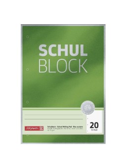 BRUNNEN Schulblock · A4 unlininiert · Lineatur 20 · 50 Blatt Premium