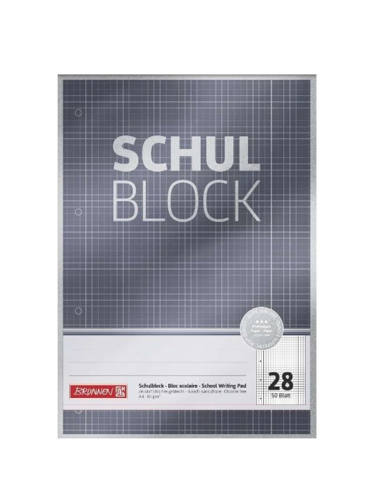 BRUNNEN Schulblock · DIN A4 · Lineatur 28 · 50 Blatt · Premium