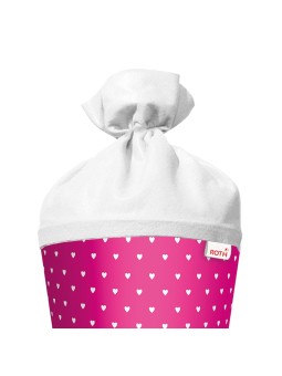 Roth Bastelschultüte · mit Filzverschluss · 70cm · rund · knallpink - weiße Herzen