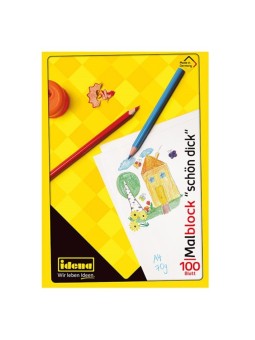 idena Malblock "schön dick" ·  DIN A4 · Grammatur 70g/m² · 100 Blatt · kopfverleimt