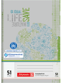 Oktavheft · DIN A6 · liniert · Lineatur 51 · 32 Blatt · Umweltpapier