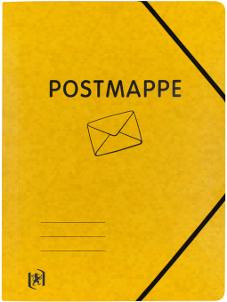 Oxford Postmappe · Top File + A4 · Eckspannermappe mit Aufdruck "Postmappe" · gelb · extra stabiler 390 g/m² Quality-Karton
