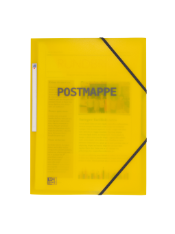 Oxford Postmappe · gelb-transzulent · Eckspannermappe mit Aufdruck "Postmappe" · gelb · Kunststoff