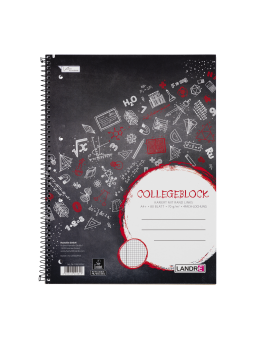 LANDRÉ Collegeblock · A4 · 80 Blatt · Lineatur 22 · kariert · ohne Rand