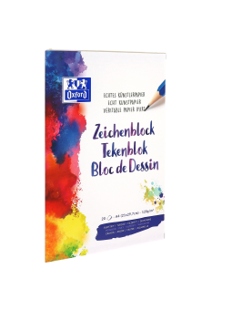 Oxford Zeichenblock · A4 · 120 g/m² echtes Künstlerpapier · beidseitig perforiert · 20 Blatt