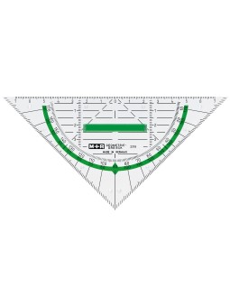 M+R Geo-Dreieck MIT GRIFF · 16cm · glasklar