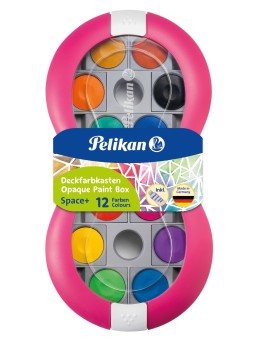 Pelikan Deckfarbkasten Space+ · 12 Farben und Deckweiß · magenta