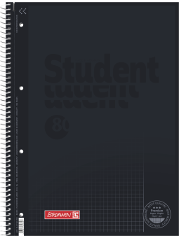 BRUNNEN Premium-Collegeblock · DIN A4 · Lineatur 26 · onyx