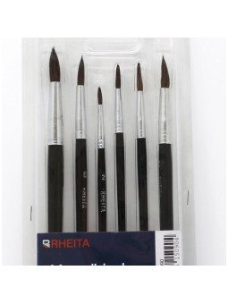 Haarpinsel-Set 6-teilig · 6 Aquarellpinsel 2 - 4 - 6  - 8 - 10 - 12