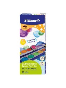 Pelikan Deckfarbkasten 735/K12 · mit 12 Farben + Deckweiß