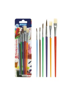 Schulpinsel-Set 6-teilig · 4 Haarpinsel · 2 Flachpinsel