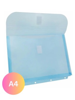 idena Dokumententasche zum Abheften · für DIN A4 · transparent hellblau · mit Klettverschluss