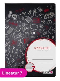 Landré Schulheft A4 · Lineatur 7 · 80 g/m² · 16 Blatt