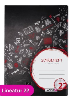 Landré Schulheft A4 · Lineatur 3 · 80 g/m² · 16 Blatt