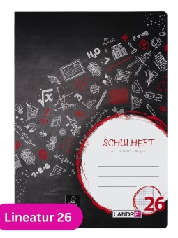 Landré Schulheft A4 · Lineatur 26 · 80 g/m² · 16 Blatt