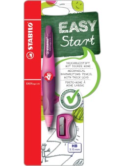 STABILO® Ergonomischer Druckbleistift zum Schreibenlernen STABILO® EASYergo 3.15 + Spitzer · rosa · Rechts-/Linkshänder