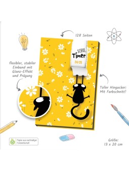 Trötsch Schülerkalender Flexi Flower Cat  · 2024/2025 · DIN A5