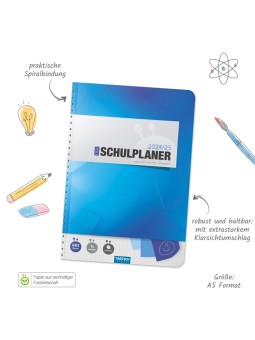 Trötsch Schulplaner "Blau" · 2023/2024 · Spiral-Bindung · A5
